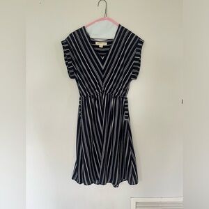 Size small navy blue and white striped dress
